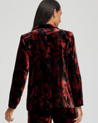 Chico's | Velvet Printed Blazer/ Black