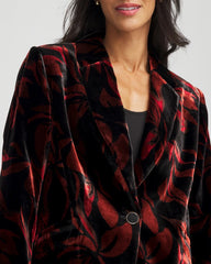 Chico's | Velvet Printed Blazer/ Black