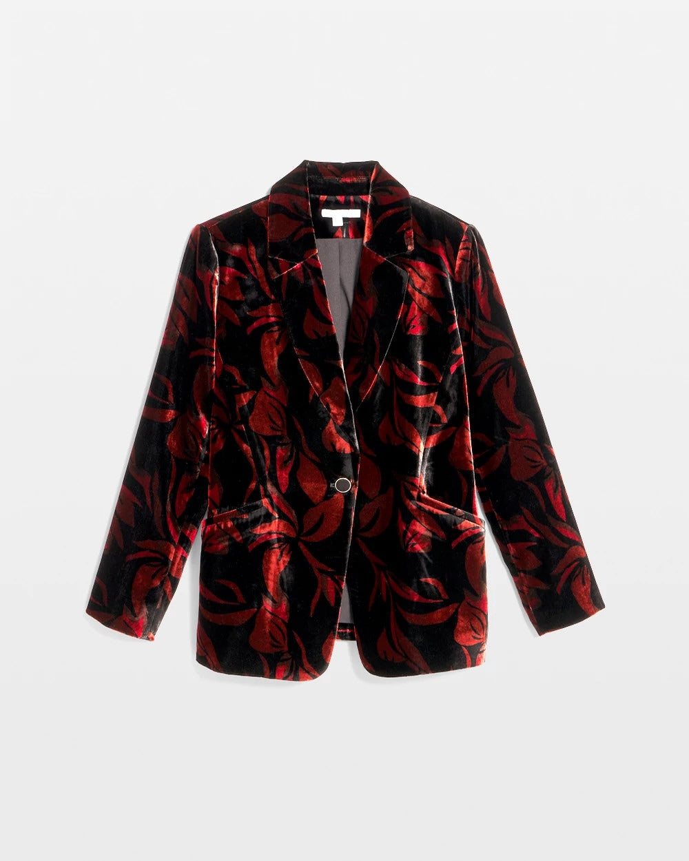 Chico's | Velvet Printed Blazer/ Black