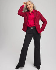 Chico's | Red Tweed Sequins Blazer/ Red