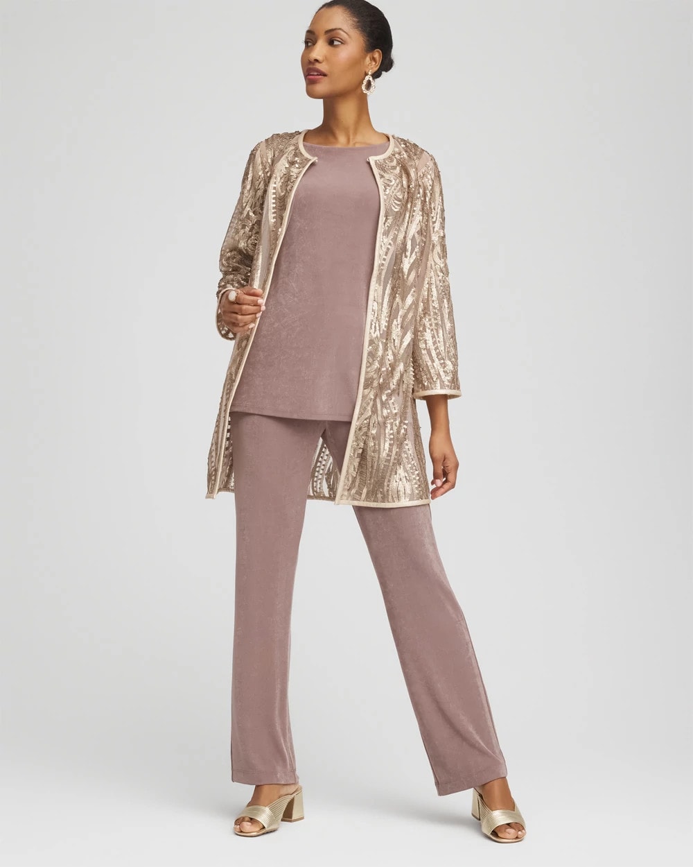 Chico's | Travelers™ Collection Champagne Sequins Jacket/ Champagne