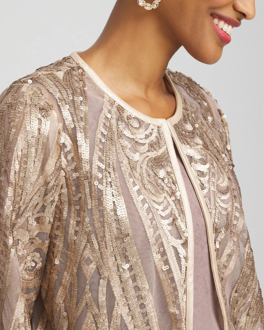 Chico's | Travelers™ Collection Champagne Sequins Jacket/ Champagne