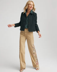 Chico's | Tweed Cropped Jacket/ Darkest Spruce