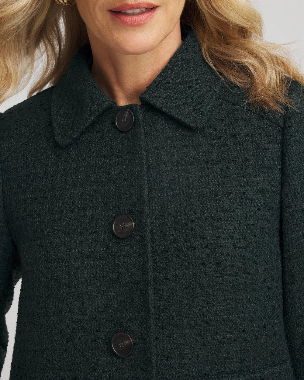 Chico's | Tweed Cropped Jacket/ Darkest Spruce