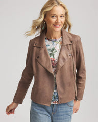 Chico's | Suede Moto Jacket/ Dried Mushroom
