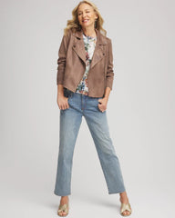 Chico's | Suede Moto Jacket/ Dried Mushroom