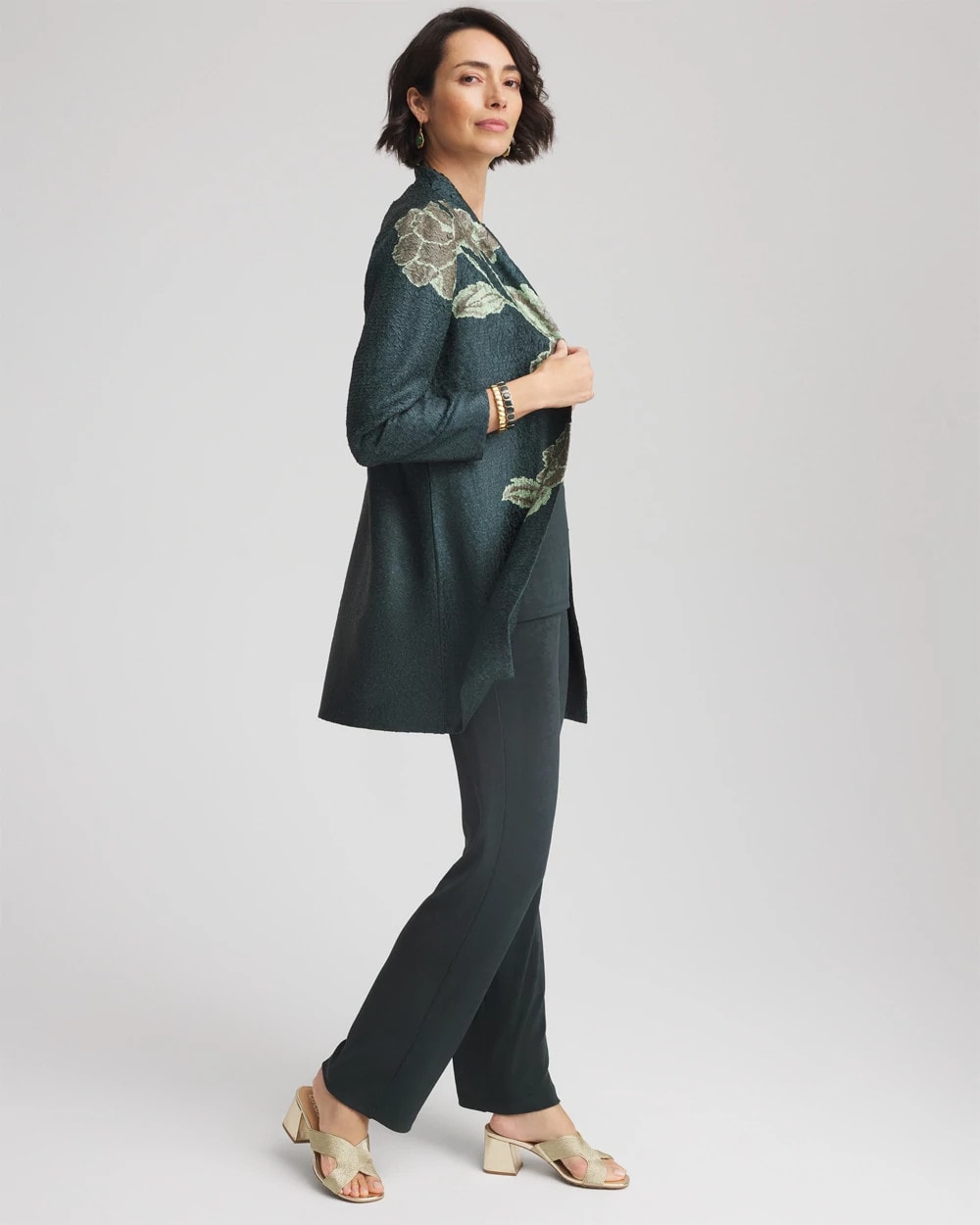 Chico's | Travelers™ Collection Artisanal Crushed Reversible Jacket/ Darkest Spruce