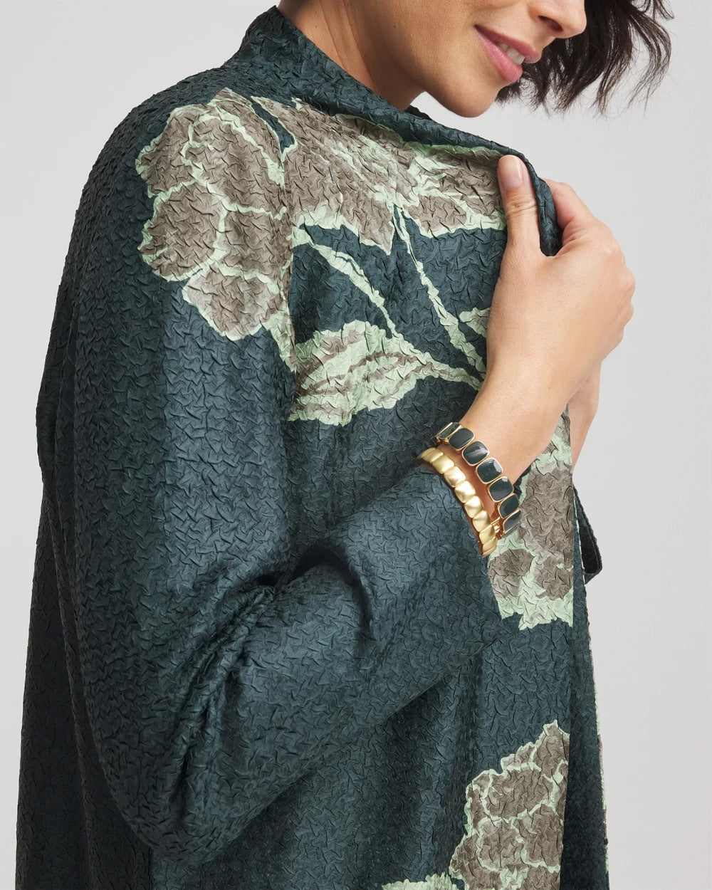 Chico's | Travelers™ Collection Artisanal Crushed Reversible Jacket/ Darkest Spruce