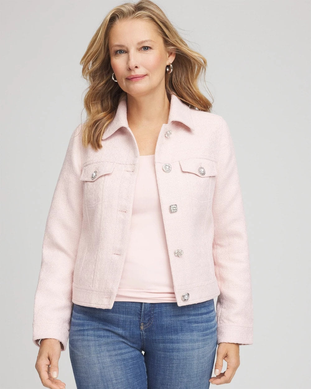 Chico's | Boucle Casual Jacket/ Blushed
