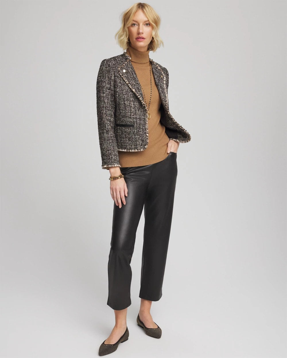 Chico's | Tweed Mix Moto Jacket/ Black
