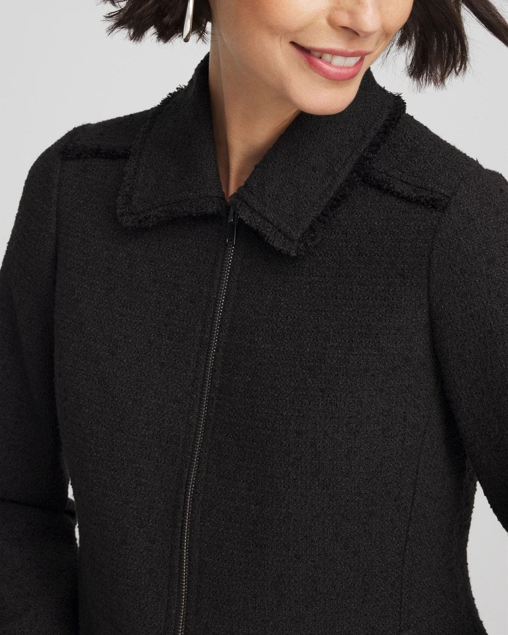 Chico's | Bouclé Peplum Jacket/ Black
