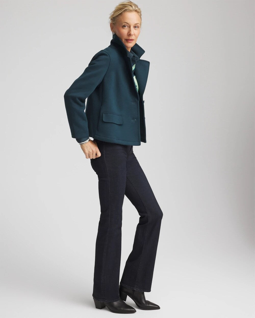 Chico's | Plush Knit Blazer/ Teal Shadow