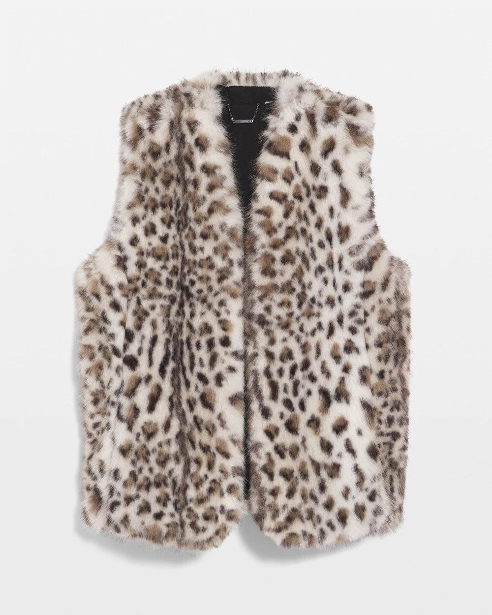 Chico's | Snow Leopard Faux Fur Vest/ Cream