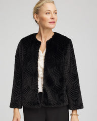 Chico's | Pattern Fur Jacket/ Black
