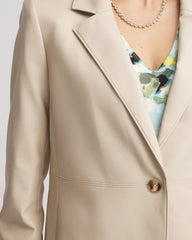 Chico's | Faux Leather Blazer/ Ivory Wheat