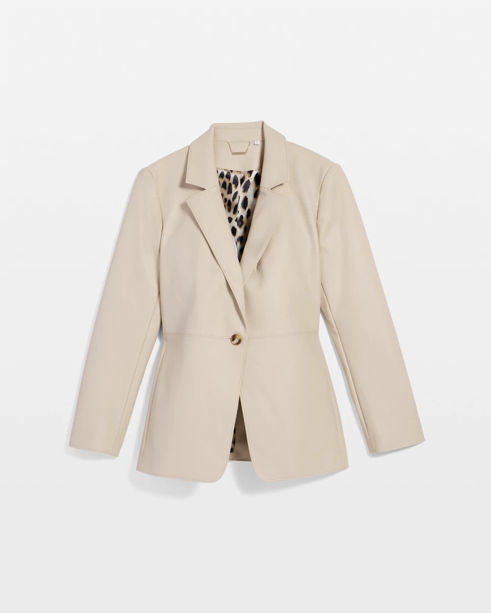 Chico's | Faux Leather Blazer/ Ivory Wheat