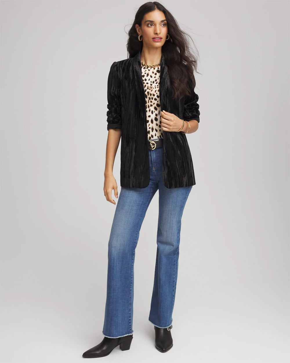 Chico's | Velvet Shawl Collar Blazer/ Black