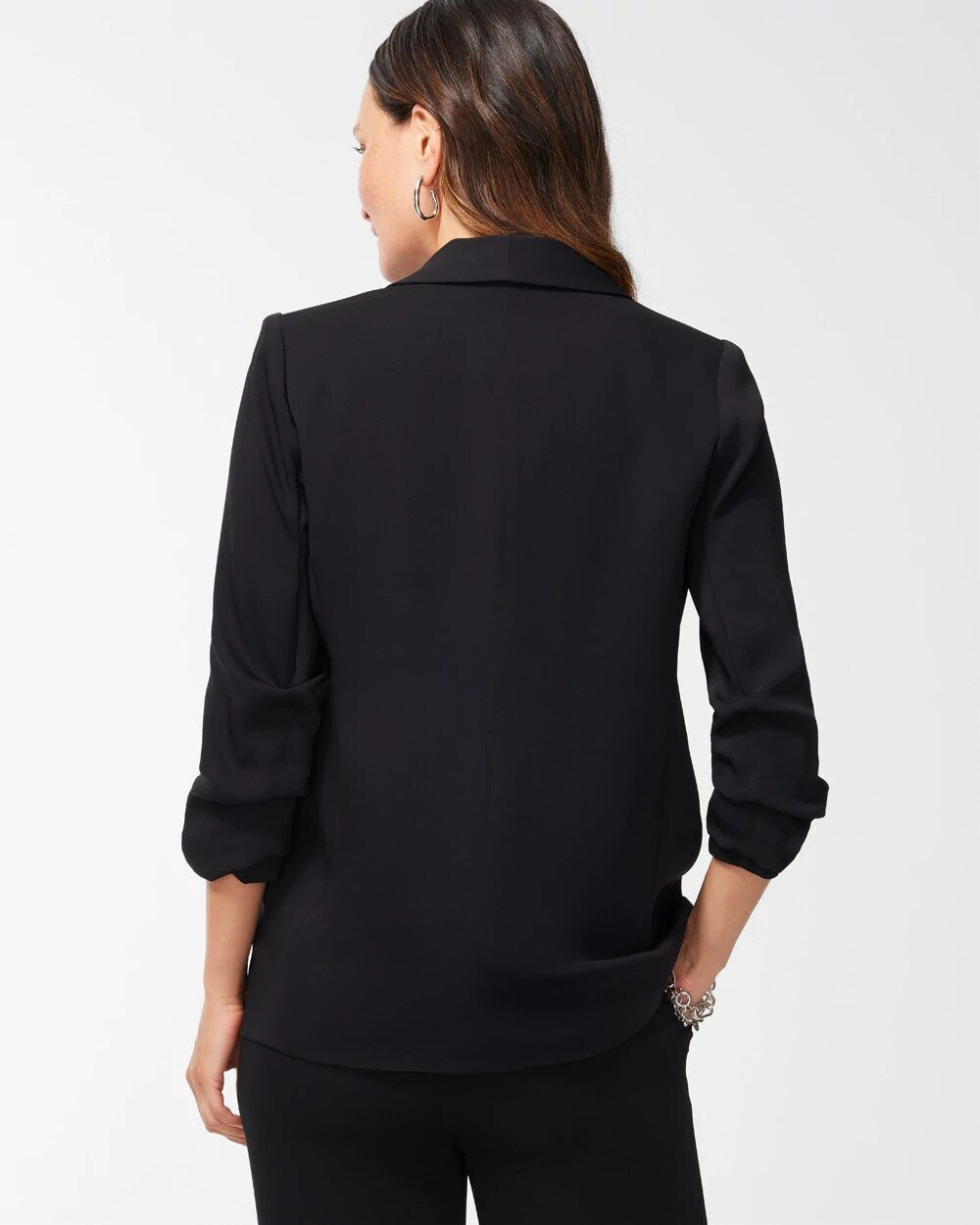 Chico's | Ruched Sleeve Blazer/ Black