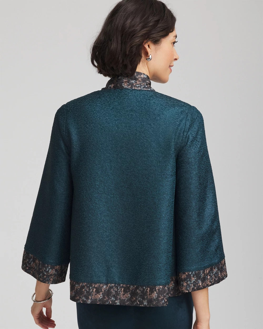 Chico's | Travelers™ Collection Crystal Crushed Reversible Jacket/ Teal Shadow