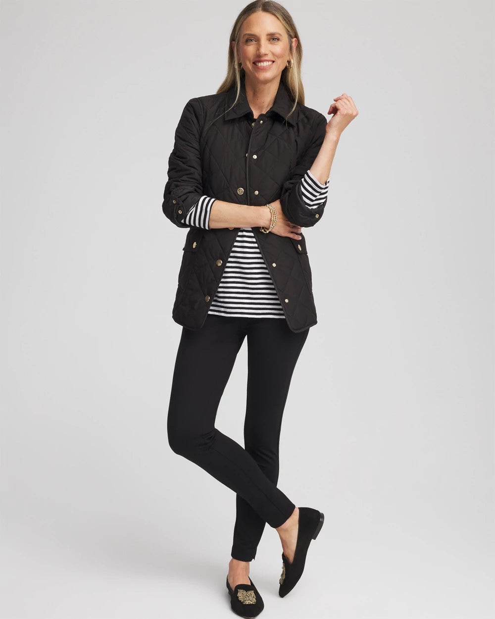 Chico's | Quilted Barn Jacket/ Black