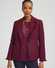 Chico's | Tweed Fringe Blazer/ Deep Chianti