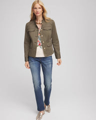 Chico's | Peplum Field Jacket/ Nettle Leaf