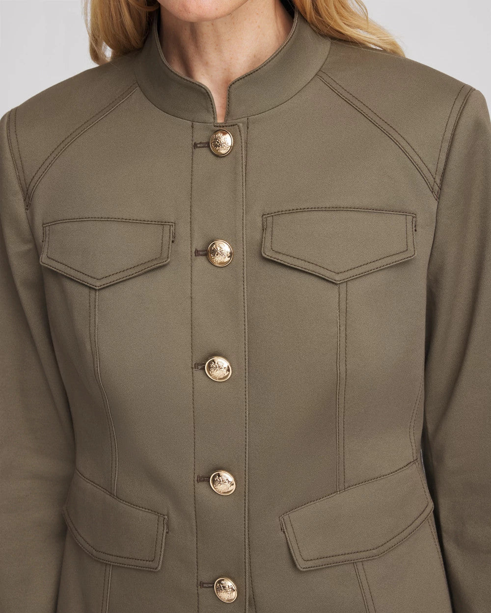 Chico's | Peplum Field Jacket/ Nettle Leaf