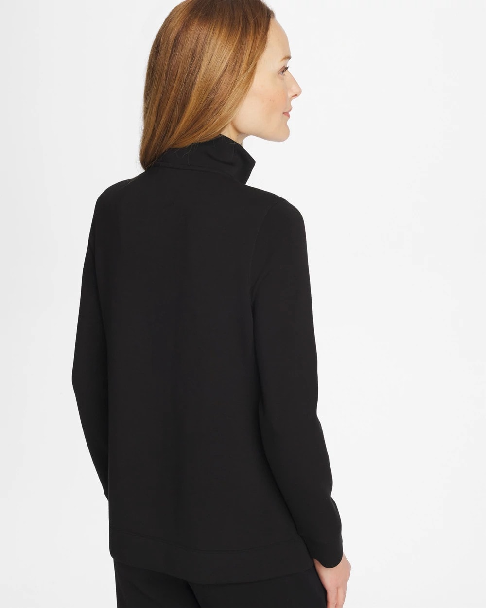 Chico's | Zenergy® Soft Contrast Half Zip Pullover/ Black