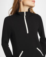 Chico's | Zenergy® Soft Contrast Half Zip Pullover/ Black