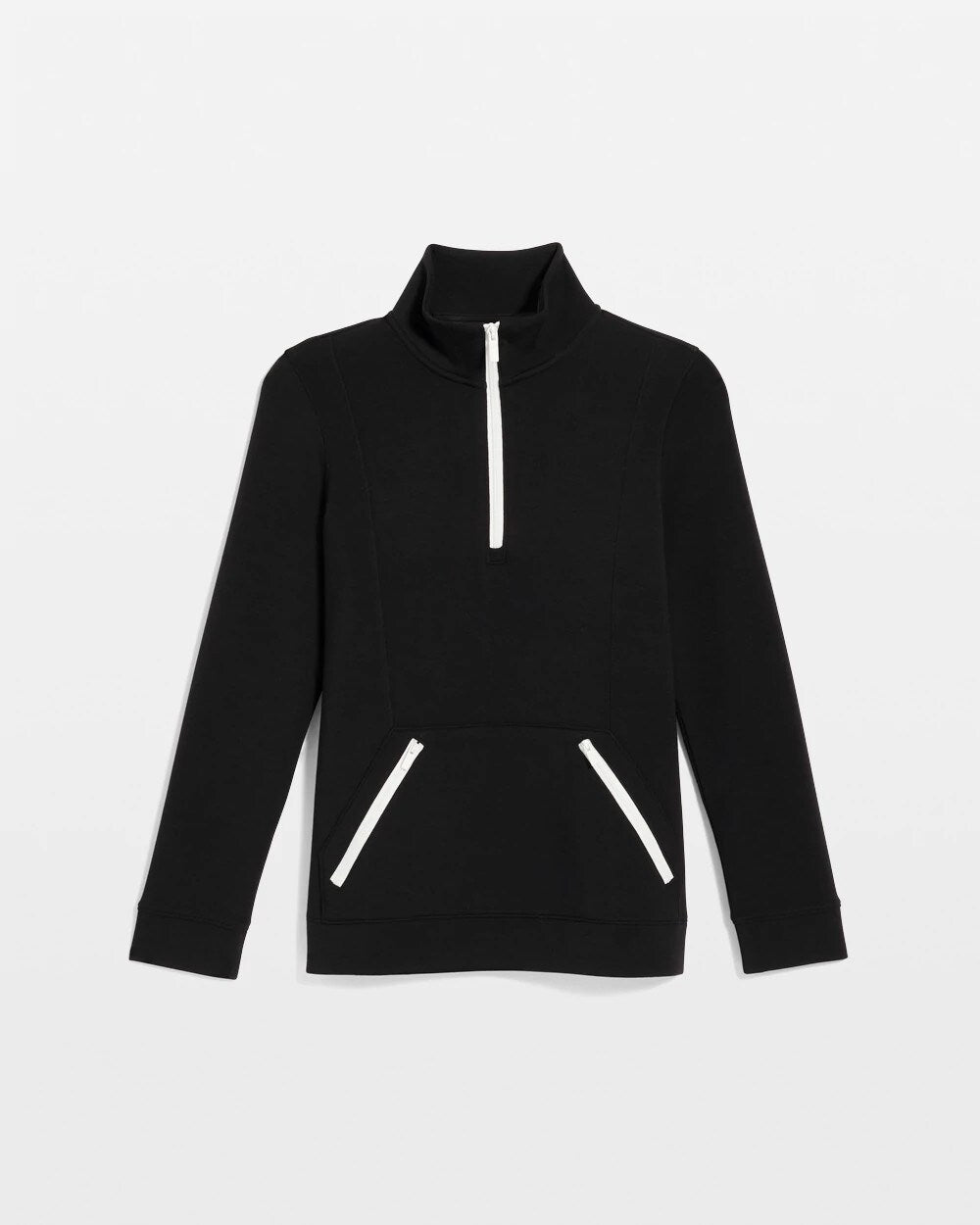 Chico's | Zenergy® Soft Contrast Half Zip Pullover/ Black