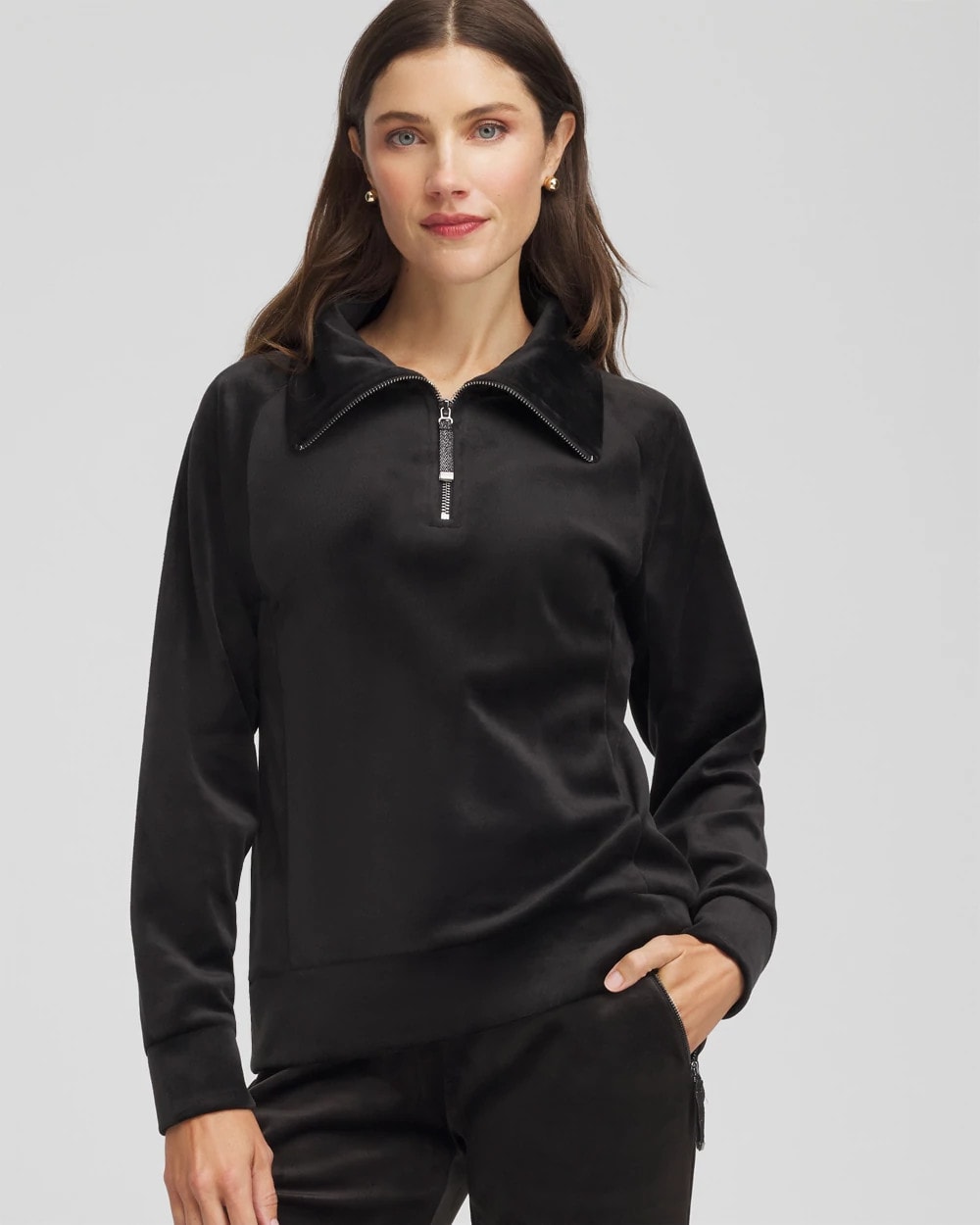 Chico's | Zenergy® Velour Pullover/ Black