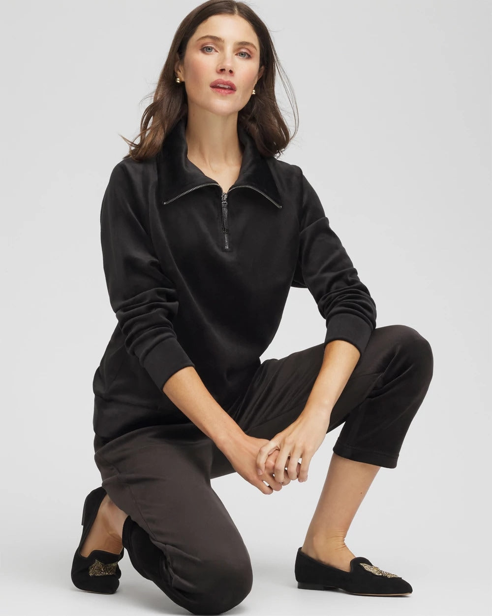 Chico's | Zenergy® Velour Pullover/ Black