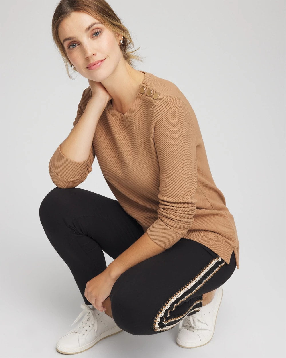 Chico's | Zenergy® Ottoman Ribbed Tunic/ Caramel Apple