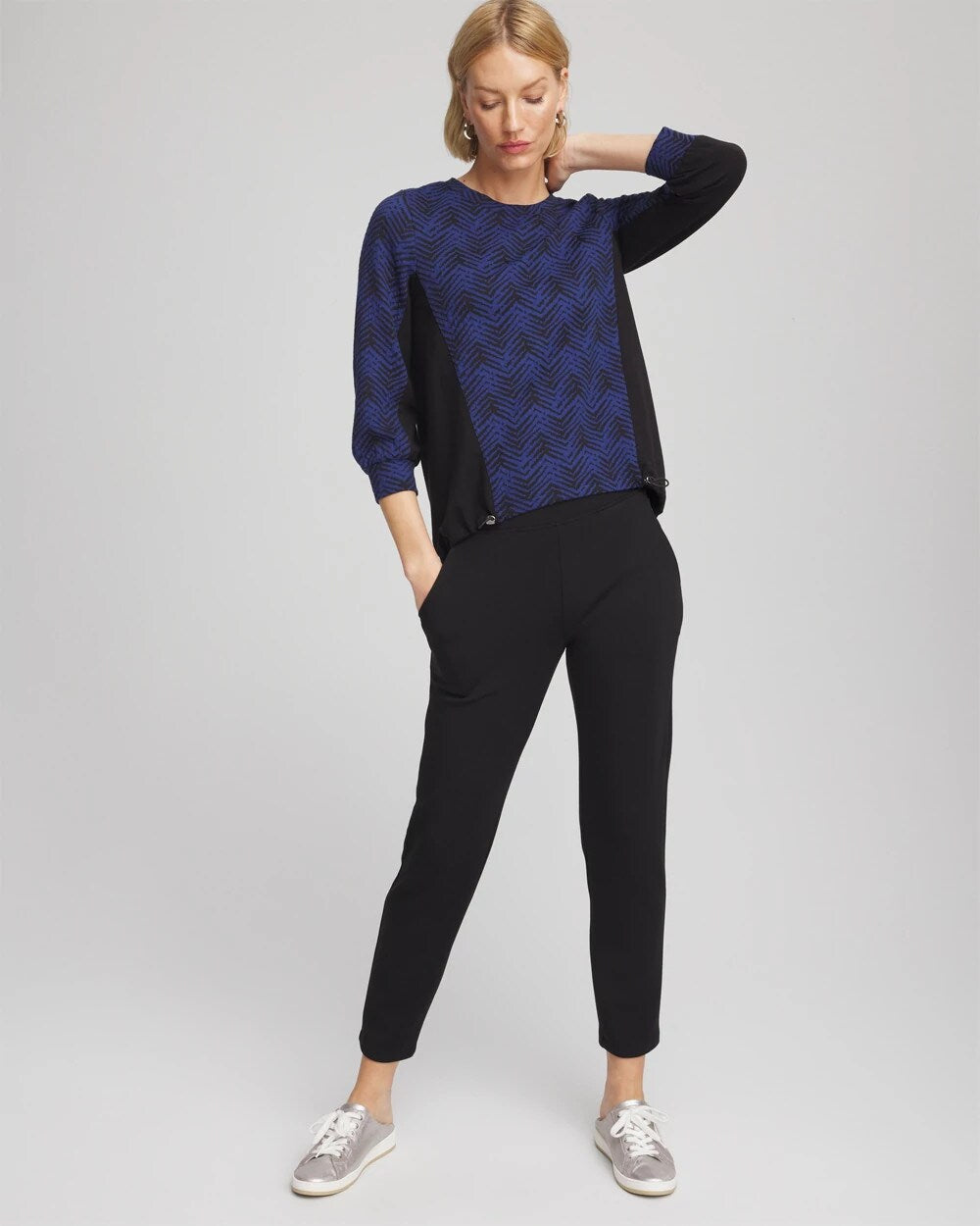 Chico's | Zenergy® Jacquard Bungee Top/ Dark Harbor