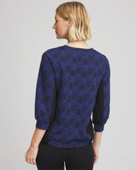 Chico's | Zenergy® Jacquard Bungee Top/ Dark Harbor