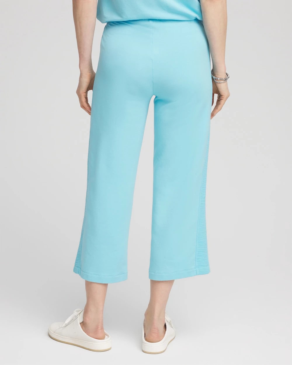 Chico's | Zenergy® French Terry Gauze-Inset Cropped Pants/ Paradiso Blue