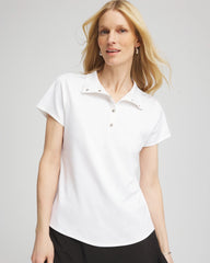 Chico's | Zenergy® UPF Mockneck Short-Sleeve Top/ Alabaster