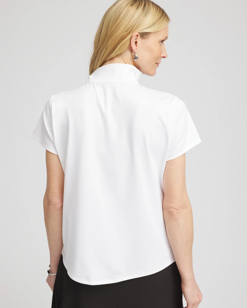 Chico's | Zenergy® UPF Mockneck Short-Sleeve Top/ Alabaster
