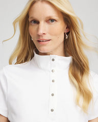 Chico's | Zenergy® UPF Mockneck Short-Sleeve Top/ Alabaster
