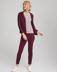 Chico's | Zenergy® Soft Brushed Striped Top/ Deep Chianti