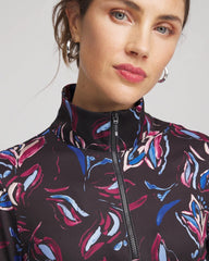 Chico's | Zenergy® UPF Floral Half-Zip Pullover Top/ Deep Chianti