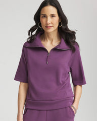 Chico's | Zenergy® Soft Half-Zip Top/ Washed Grape