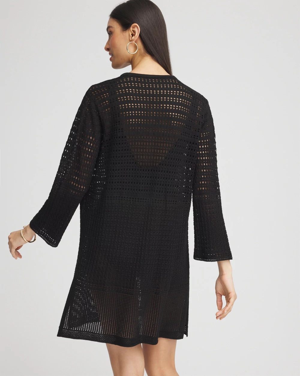 Chico's | Chico's Tie-Front Beach Swimsuit Cover-Up/ Black