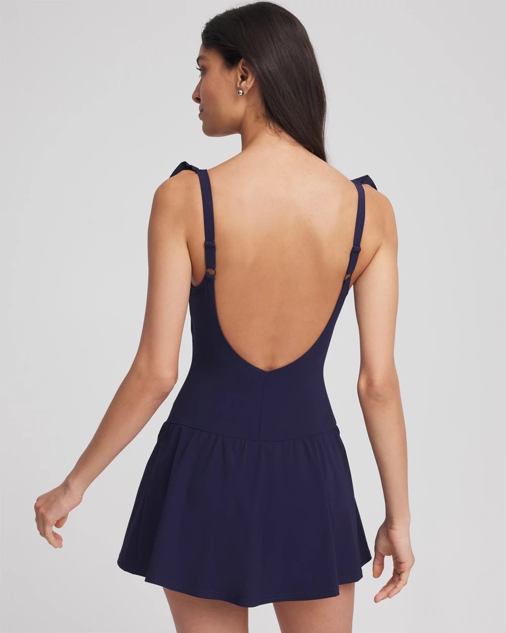 Chico's | Gottex Tutti Frutti Square Neck Swim Dress/ Navy