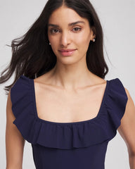 Chico's | Gottex Tutti Frutti Square Neck Swim Dress/ Navy