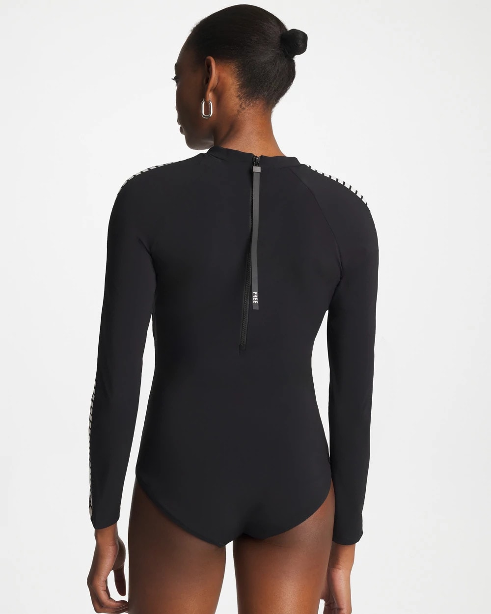 Chico's | Gottex Coco Long Sleeve One Piece/ Black/White