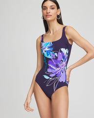 Chico's | Gottex Water Square-Neck One-Piece Swimsuit/ Blue Multi