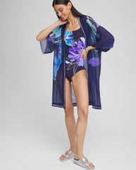 Chico's | Gottex Water Square-Neck One-Piece Swimsuit/ Blue Multi