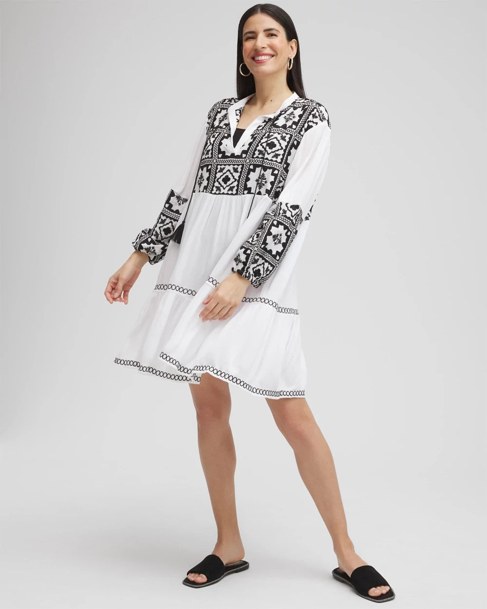 Chico's | Eyelet Swim Dress Coverup/ Alabaster
