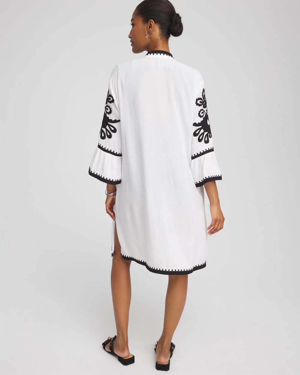 Chico's | Embroidered Beach Swimsuit Cover Up/ Alabaster